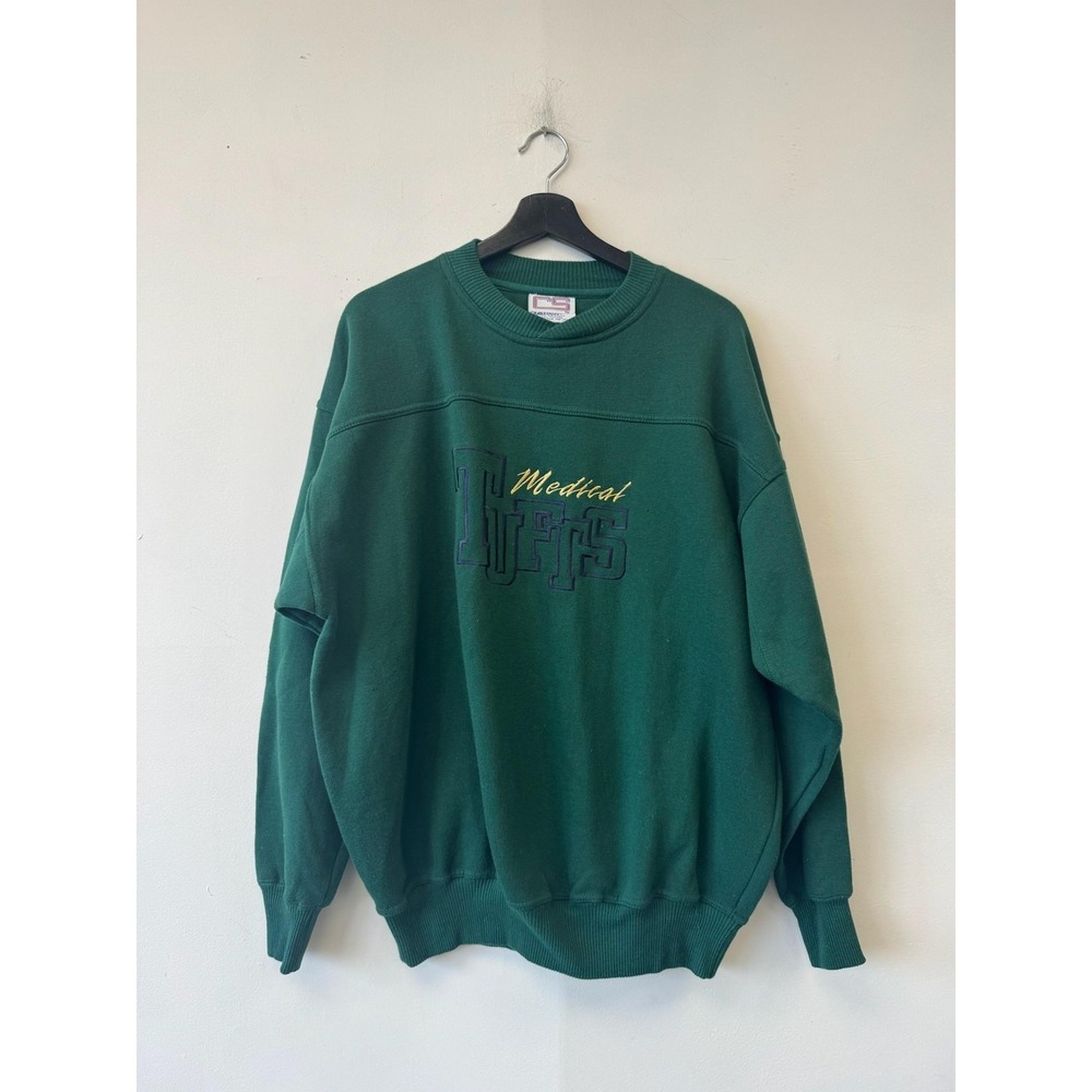 Vintage Crable Sportswear Tufts Medical University Sweatshirt Mens Large Green